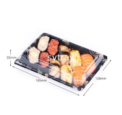 Customize Design Variety Size Non-Slip Plastic Sushi Tray with Lid