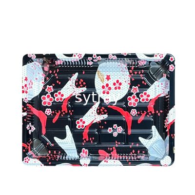 Customize Design Variety Size Non-Slip Plastic Sushi Tray with Lid