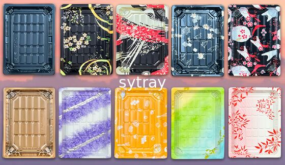Customize Design Variety Size Non-Slip Plastic Sushi Tray with Lid