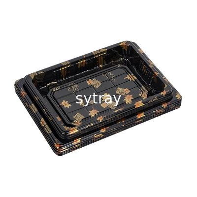 Customize Design Variety Size Non-Slip Plastic Sushi Tray with Lid