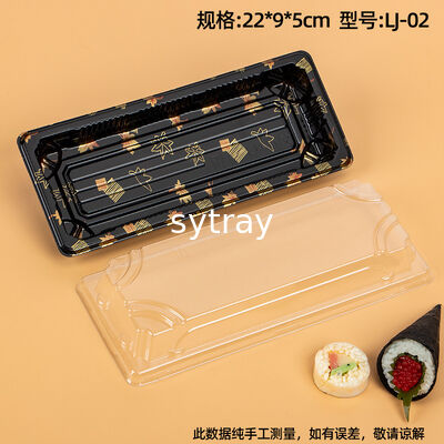 Customize Design Variety Size Non-Slip Plastic Sushi Tray with Lid
