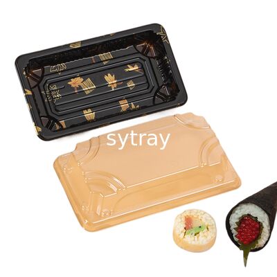 Customize Design Variety Size Non-Slip Plastic Sushi Tray with Lid