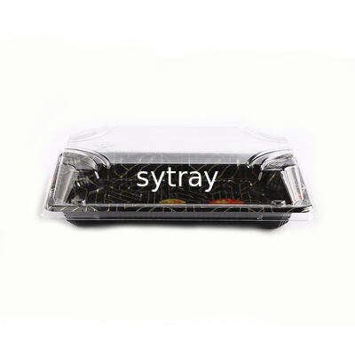 Unisupply Disposable Plastic Food Packaging Sushi Party Tray Sushi Box with Clear Lid